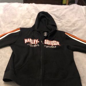Genuine Harley Davidson hooded, zip, sweatshirt, black.